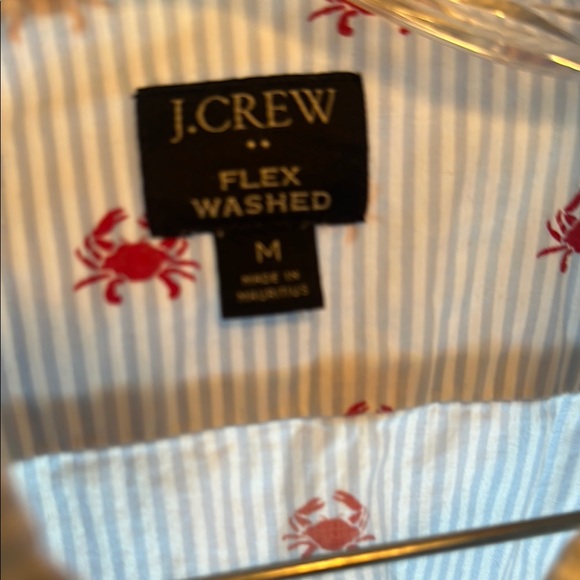 Striped Short Sleeve Shirt with Red Accents - Picture 2 of 4